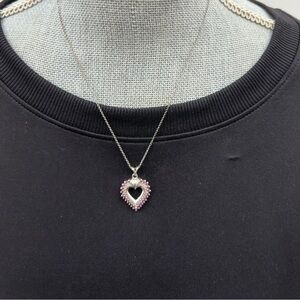 DBJ 925 Gem and rhinestones heart necklace